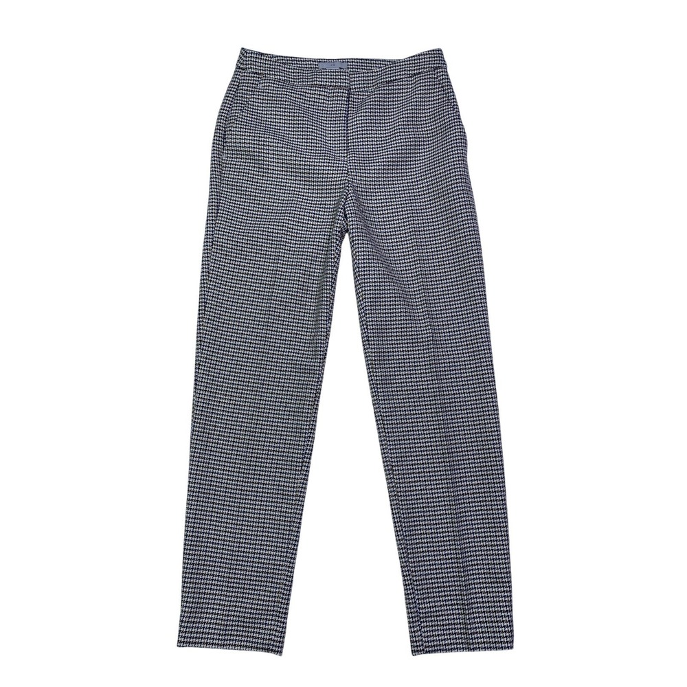H&M Mid Rise Straight Leg Houndstooth Pants Brown Black Gold Ivory Women's 2